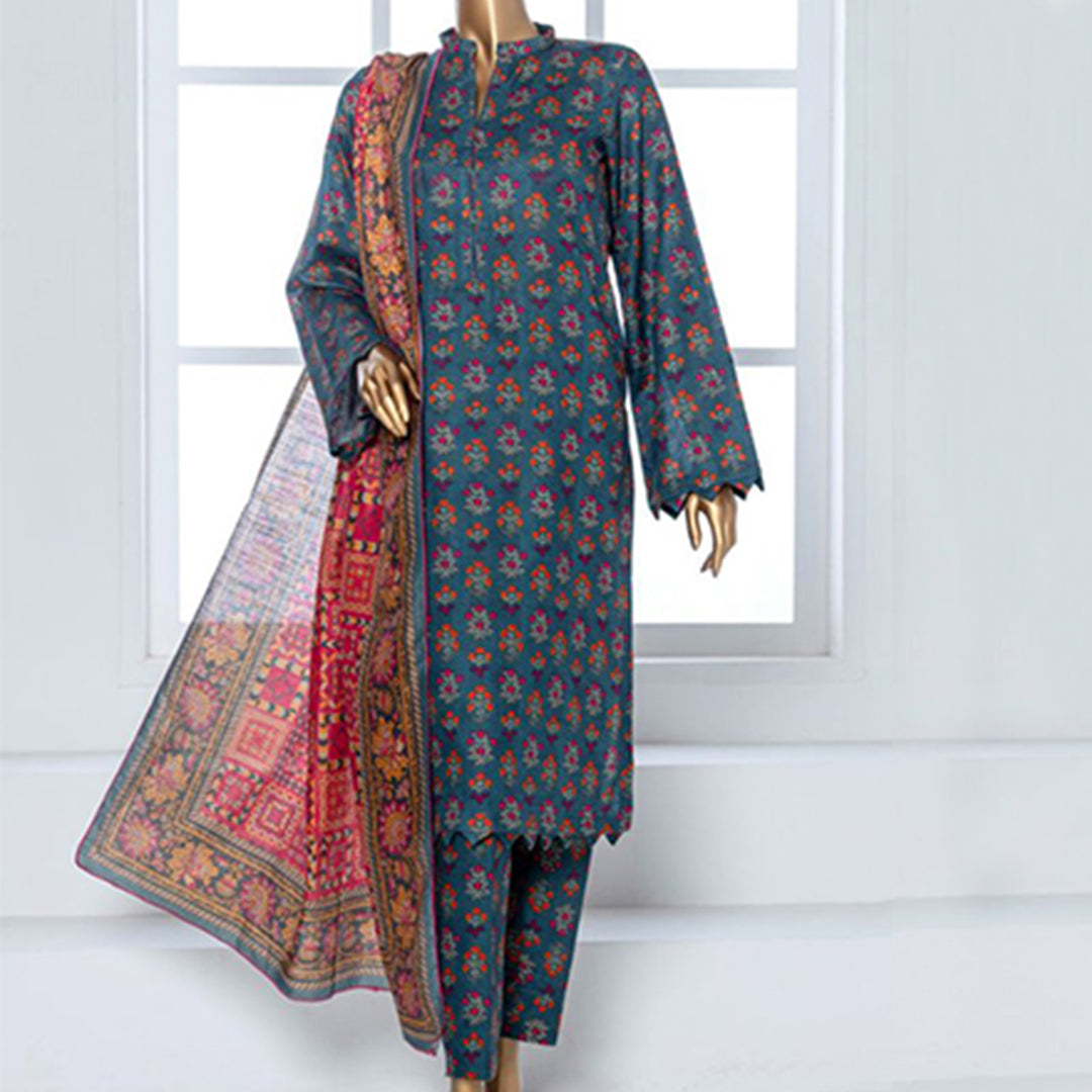 3pc Printed Unstitched Premium Khaddar Ladies Suit 001-C