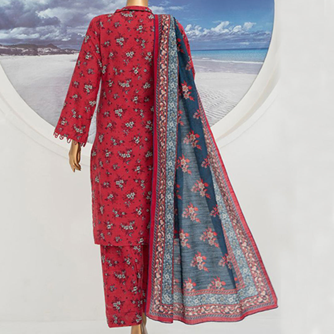 3pc Printed Unstitched Premium Khaddar Ladies Suit 002-A