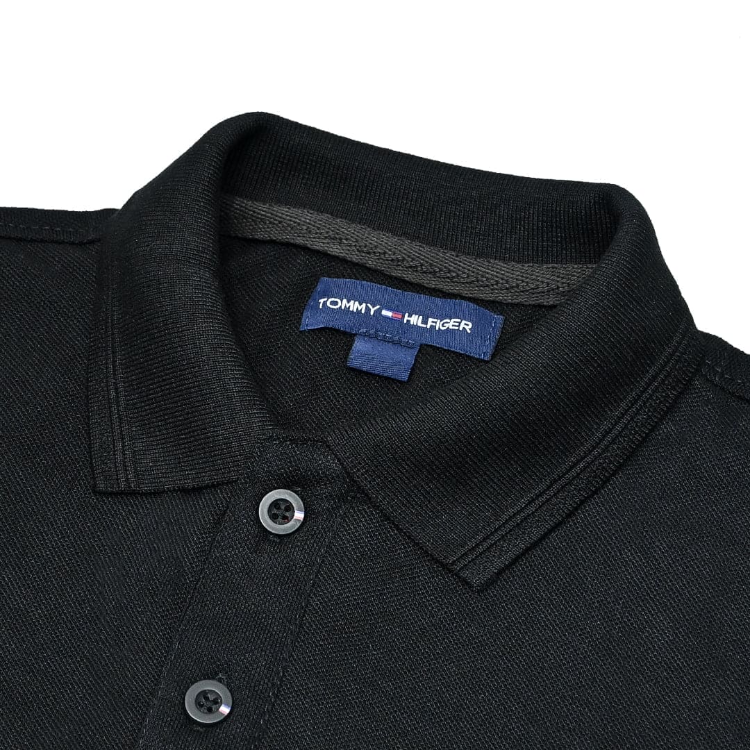 Cossic Premium Logo Viscose Soft Black Cotton Polo For Men (Minor Fault)