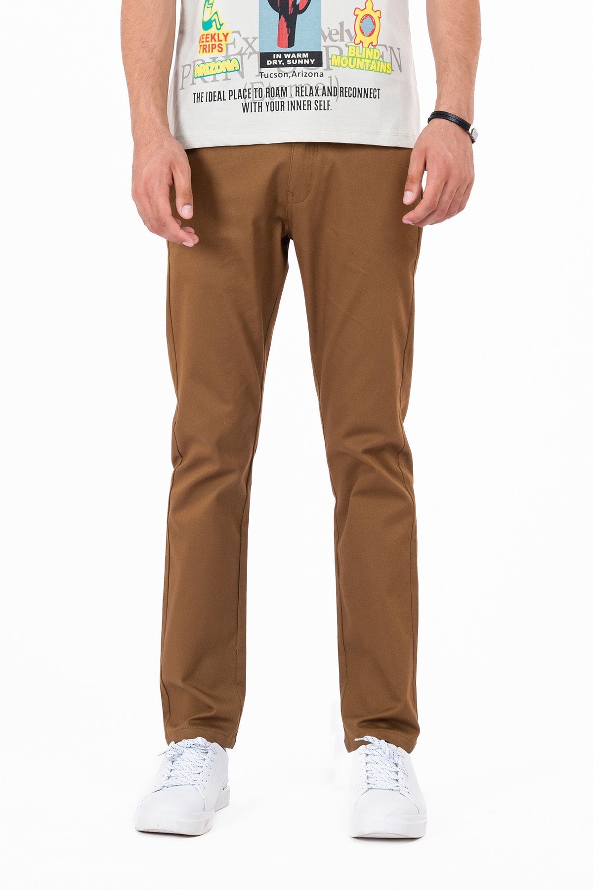 Men&#39;s Plain Brown Cotton Pant