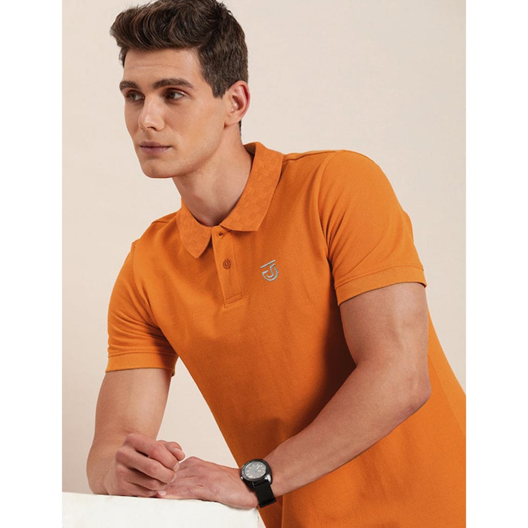 Jupiter Textured Collar Cotton Viscose Soft Pique Polo For Men