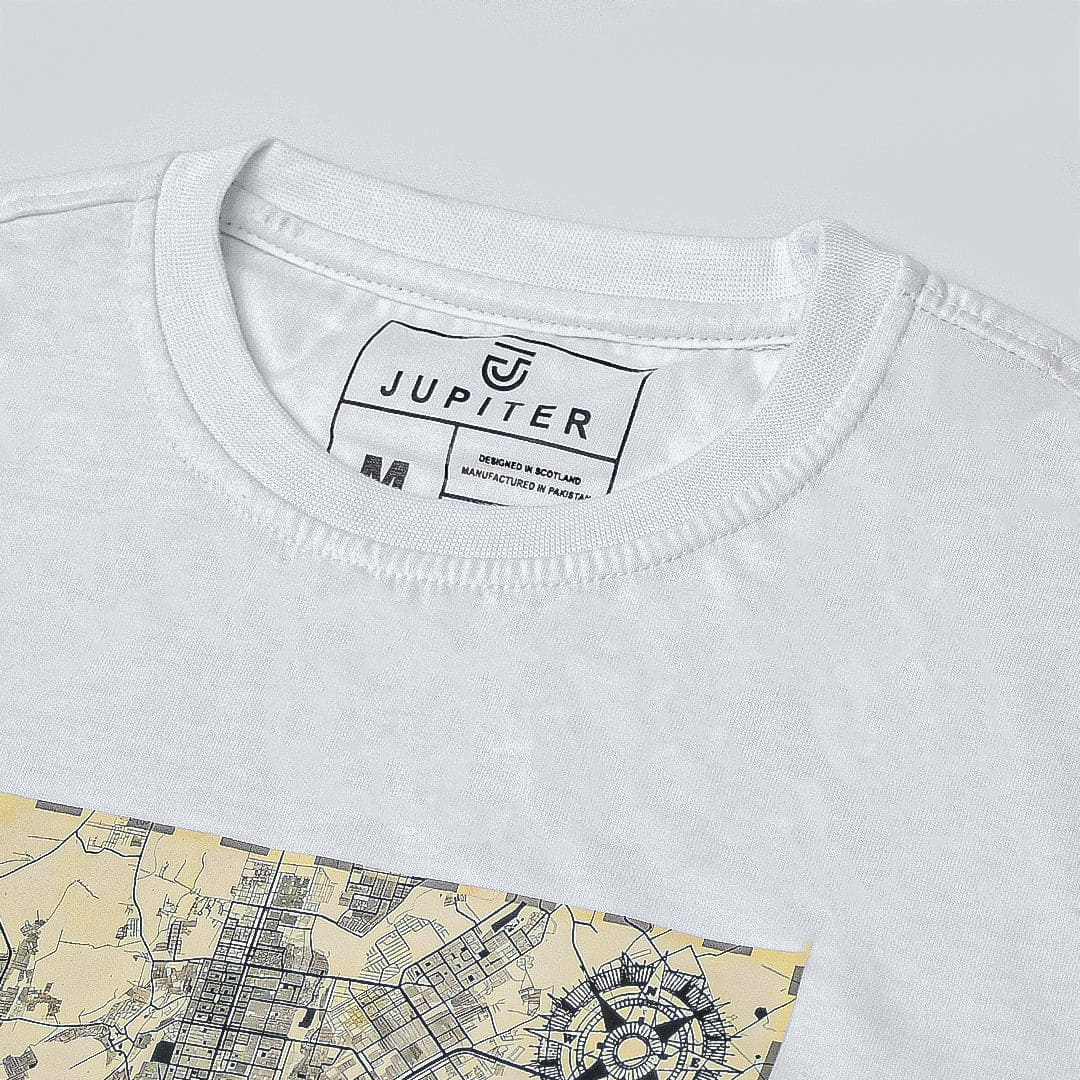 Jupiter Karachi Map Cotton Graphic Tee For Men