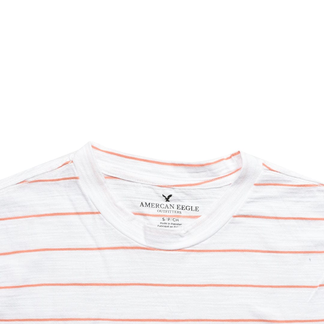 Yarn Dyed White Horizontal Striped Tee