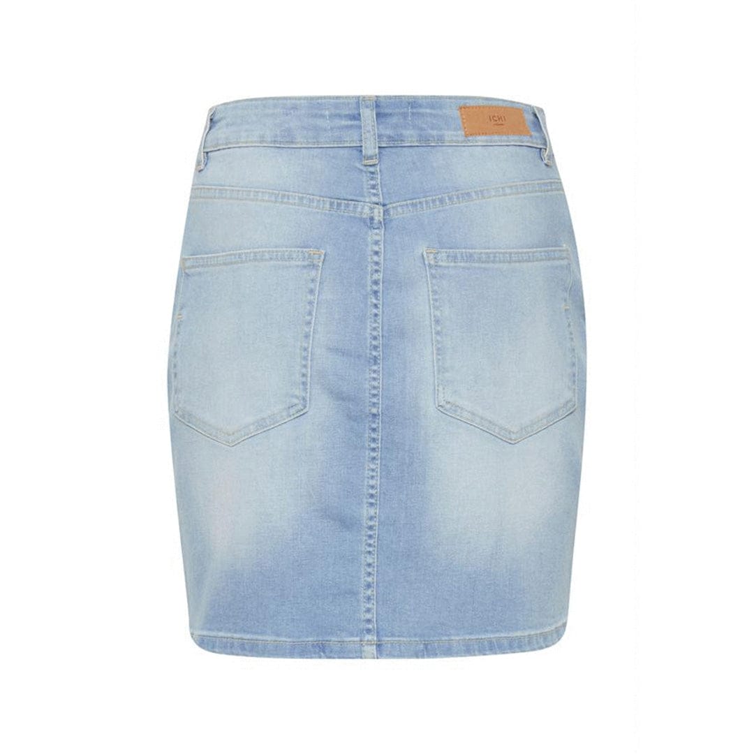 Mid length Bleached Light Blue Denim Skirt (W30-W38)