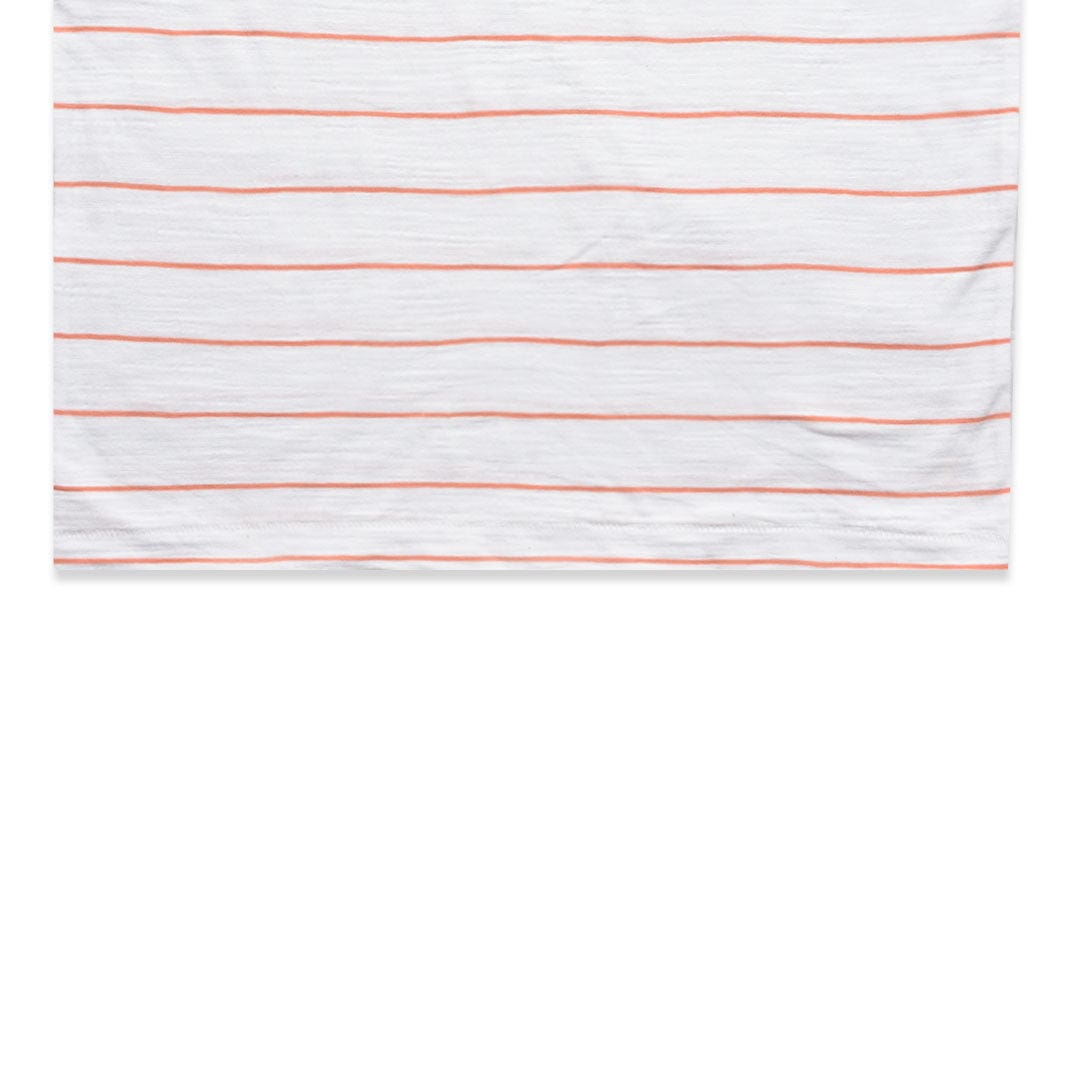 Yarn Dyed White Horizontal Striped Tee