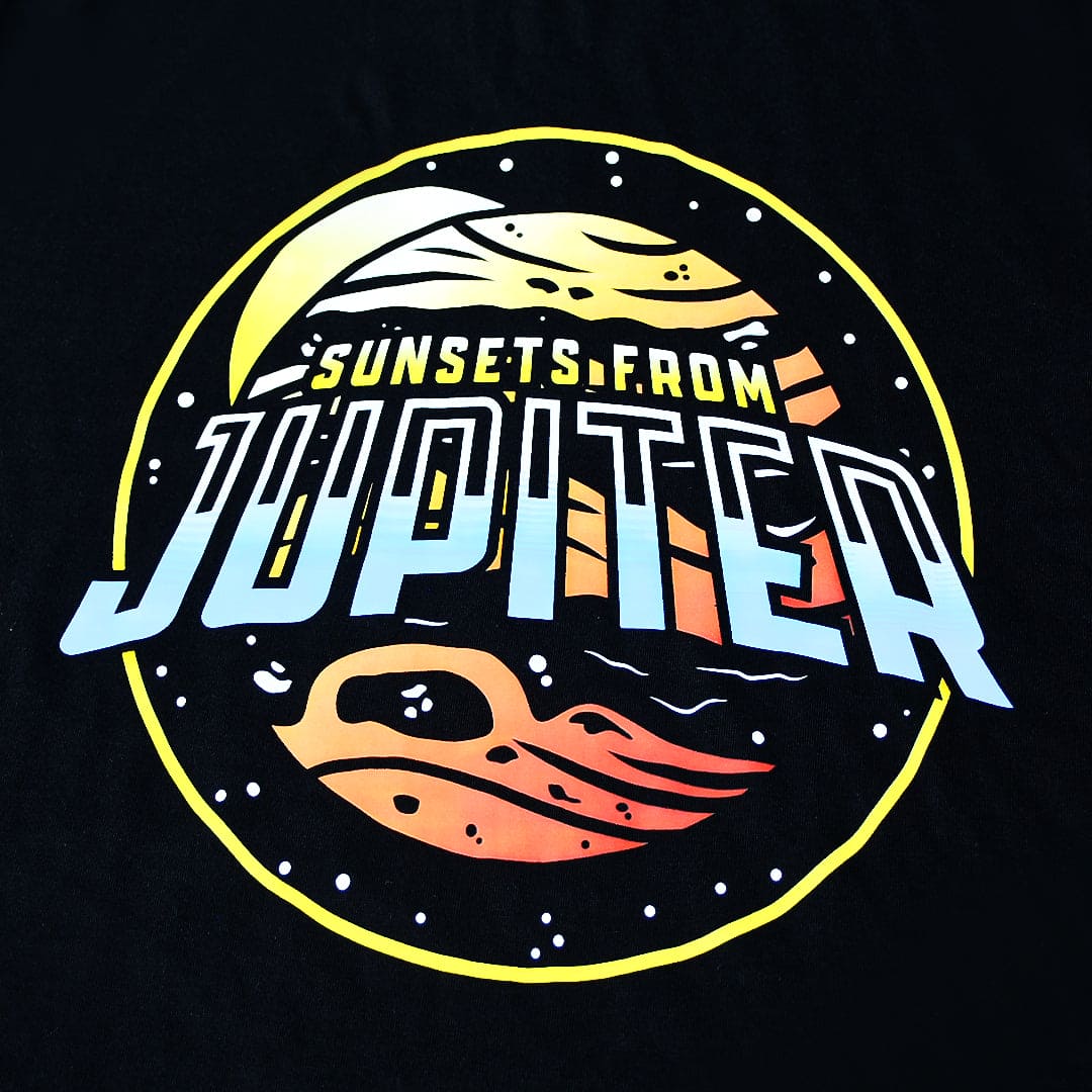 Jupiter Sunset Cotton Graphic Tee For Men