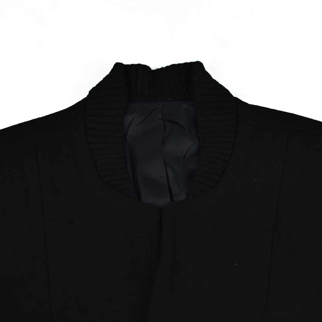 Imported Rib Neck Black Casual Coat For Men