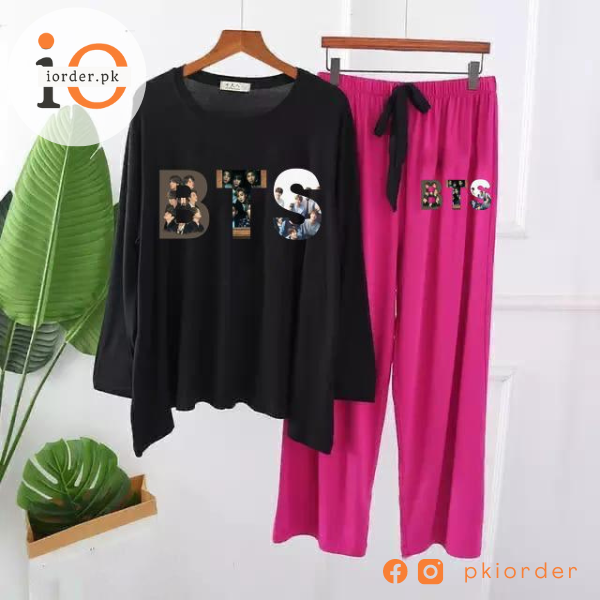 Black BTS Printed Loungewear