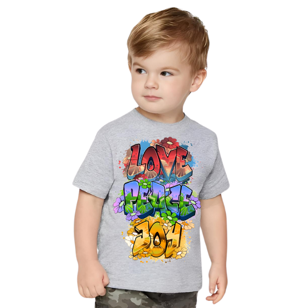 LOVE,PEACE,JOY KIDS T SHIRT