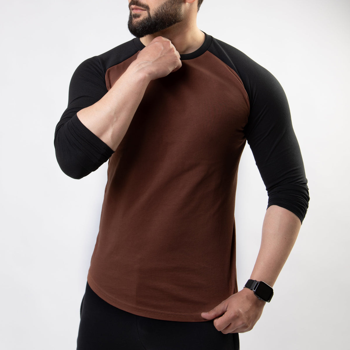 Brown &amp; Black Raglan