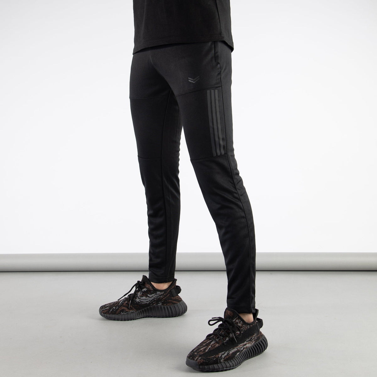 Black Quick Dry Bottoms with Three Carbon Reflective Stripes