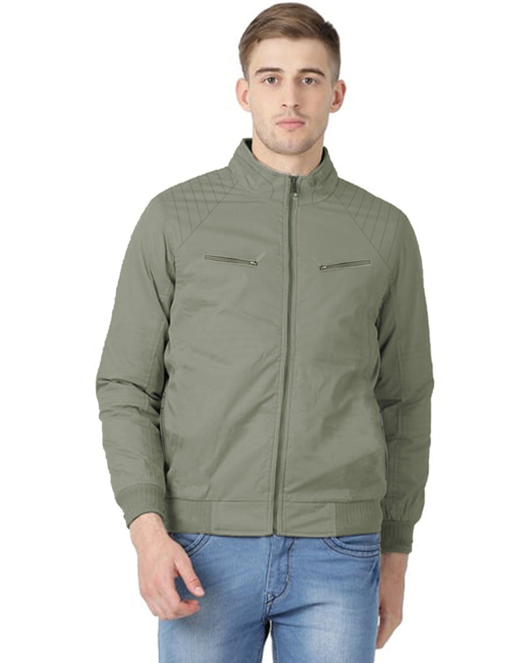 Imported Elegant Front Zip Sherpa Lining Bomber Jackets For Men