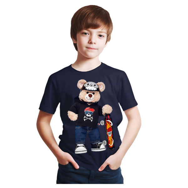 TEDDY BEAR SKATEBOARD KIDS T SHIRT