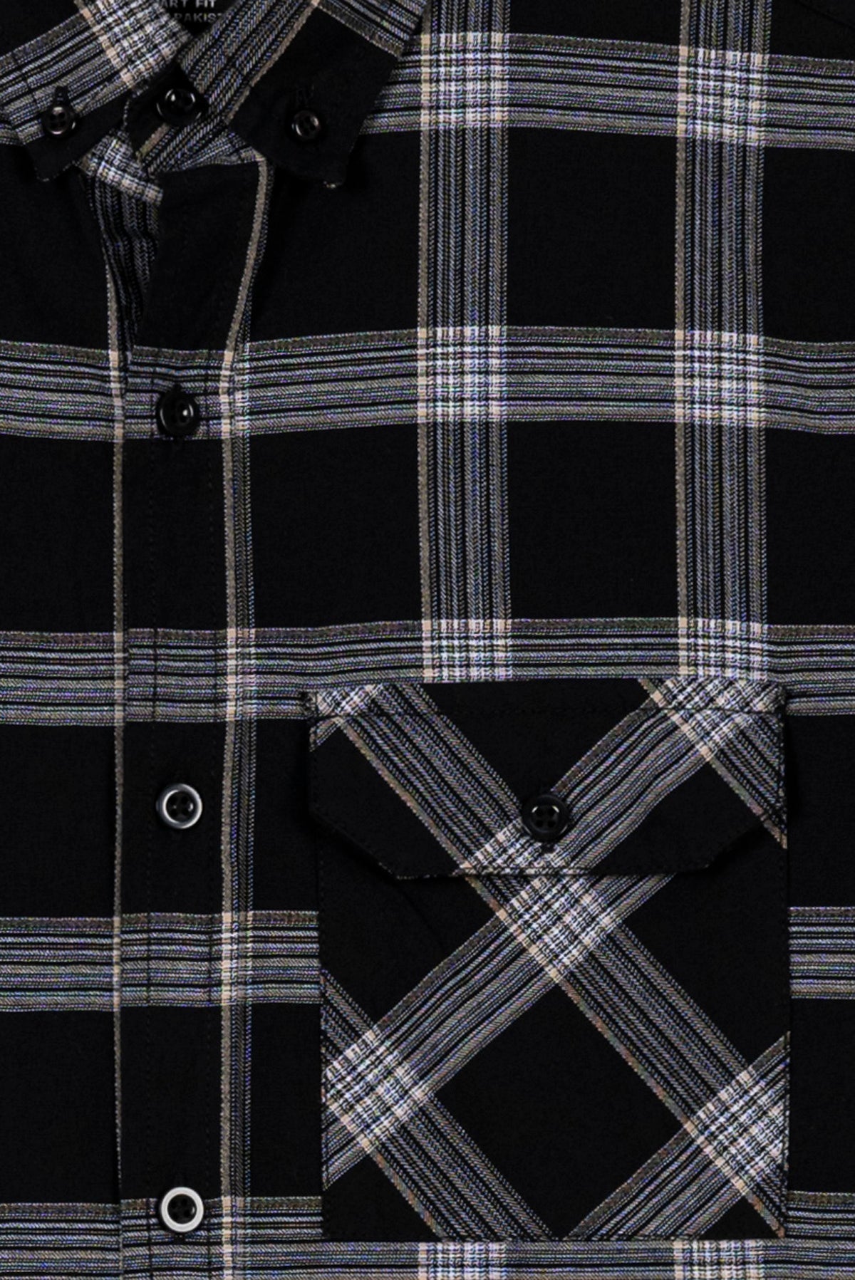 Men&#39;s Black Checkered Shirt