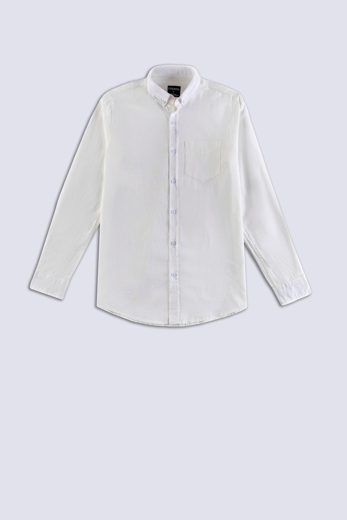 Plain White Men&#39;s Casual Shirt