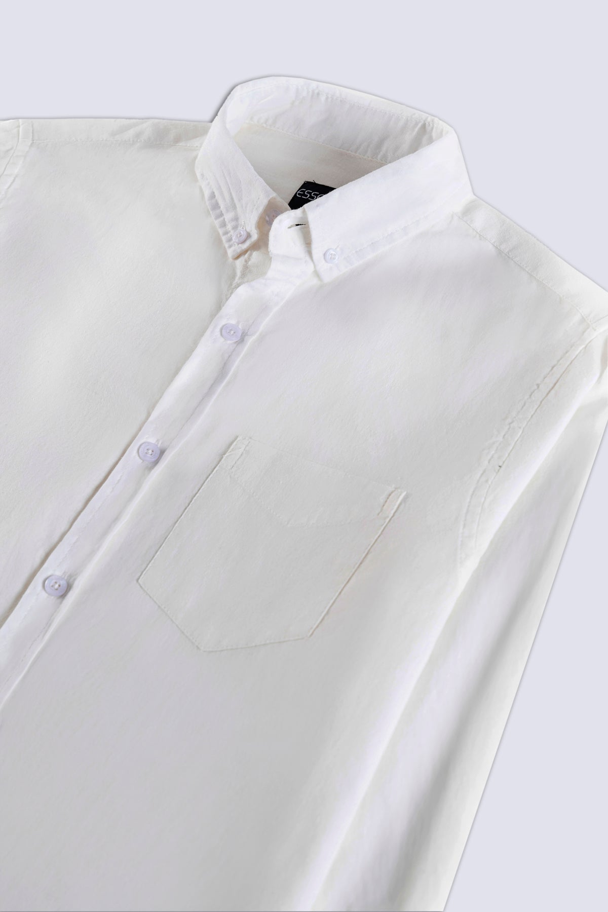 Plain White Men&#39;s Casual Shirt