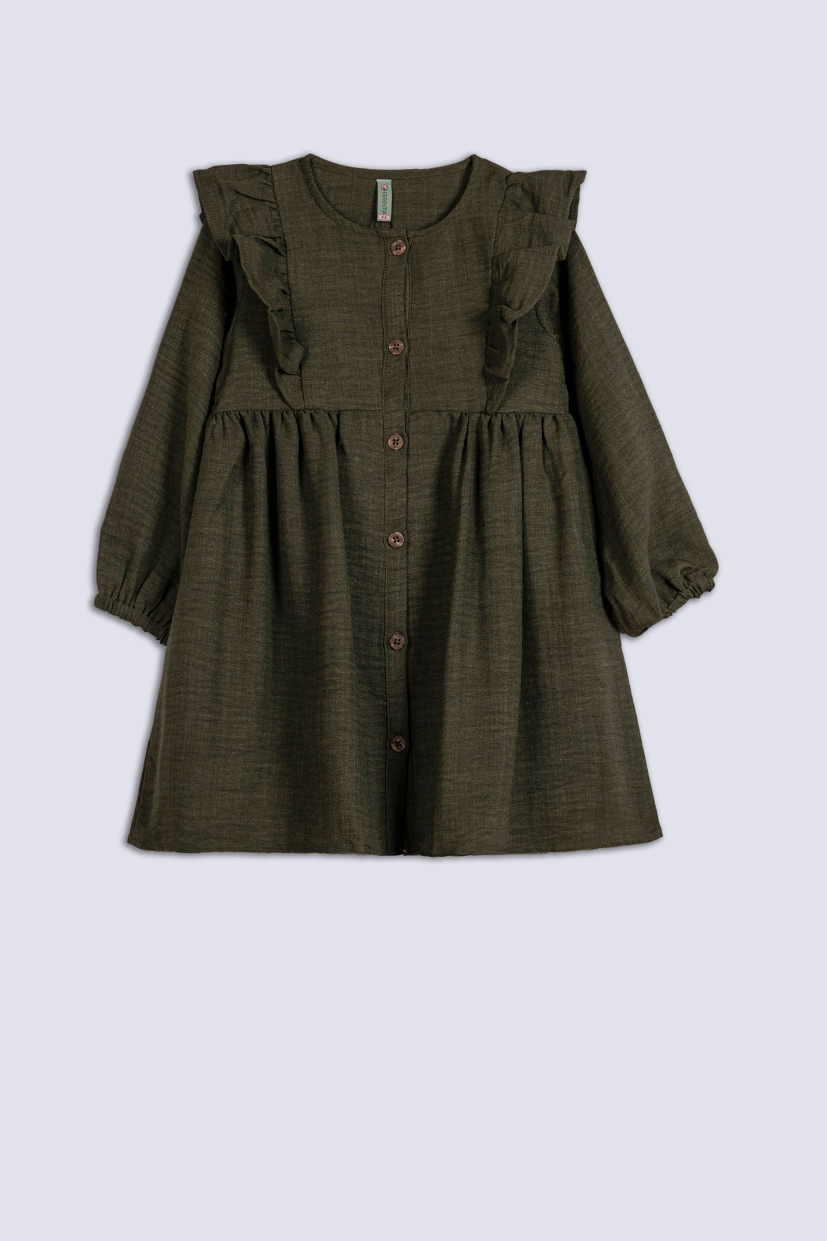 Olive Green Girl&#39;s Frock