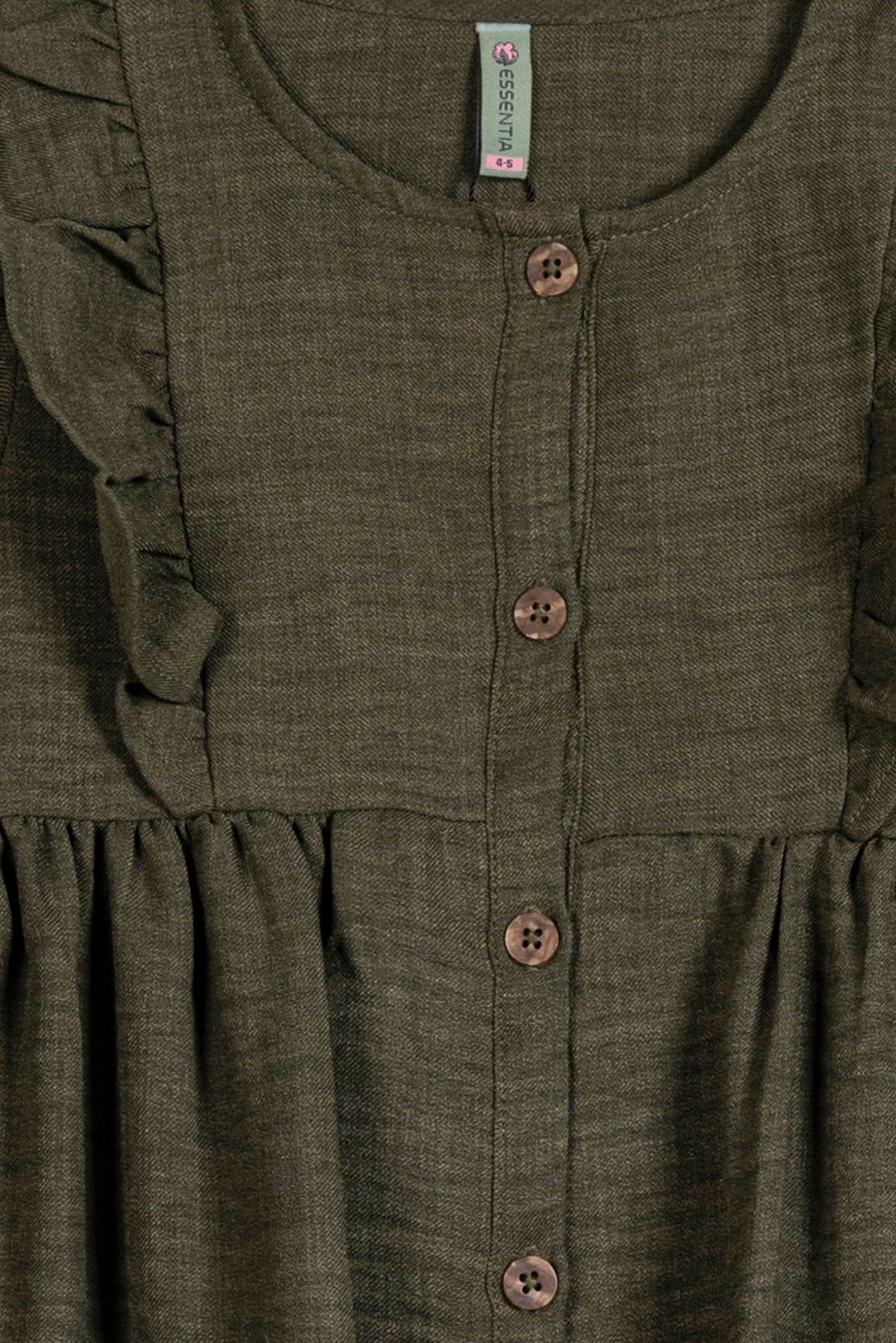 Olive Green Girl&#39;s Frock