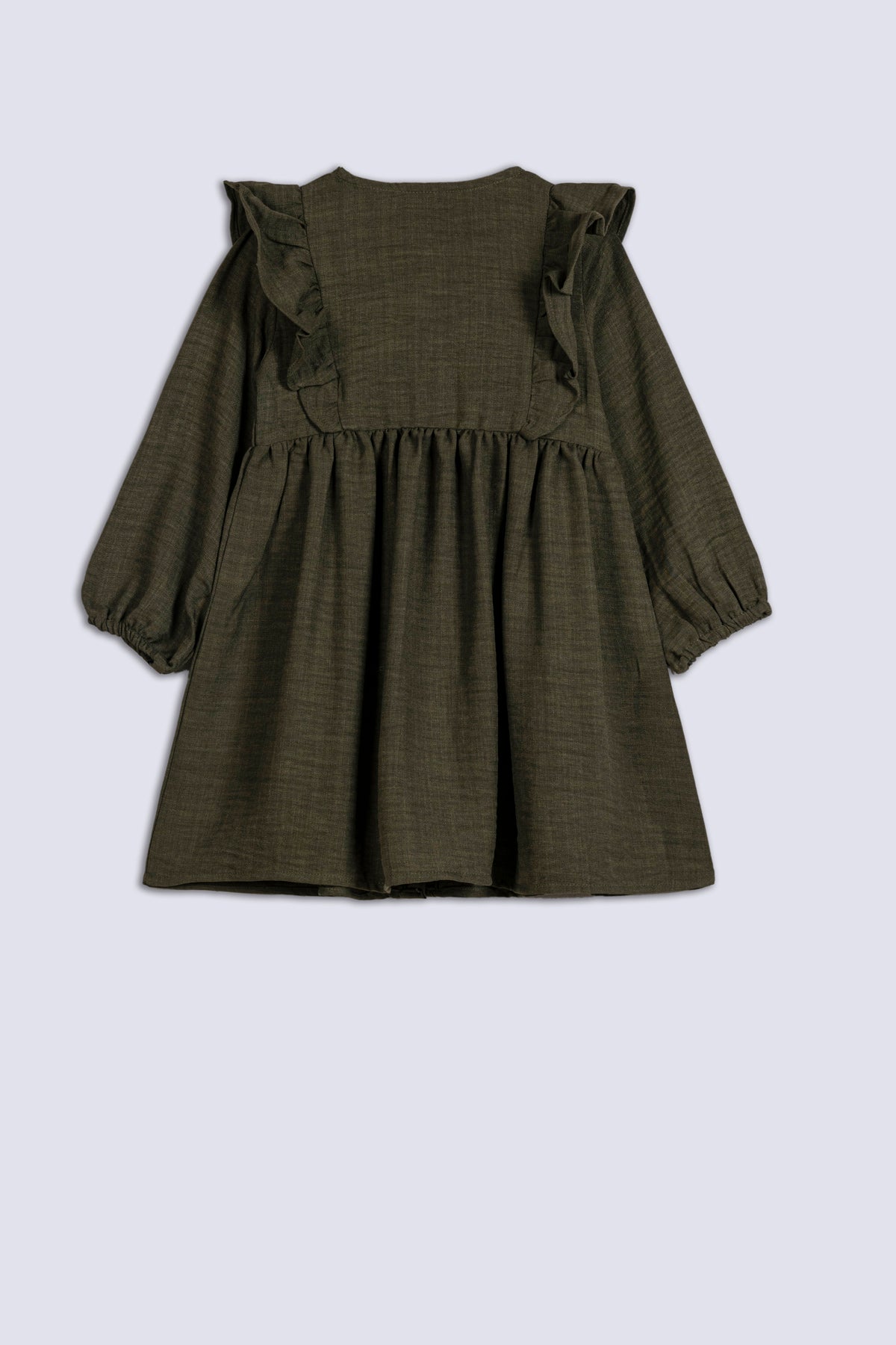 Olive Green Girl&#39;s Frock