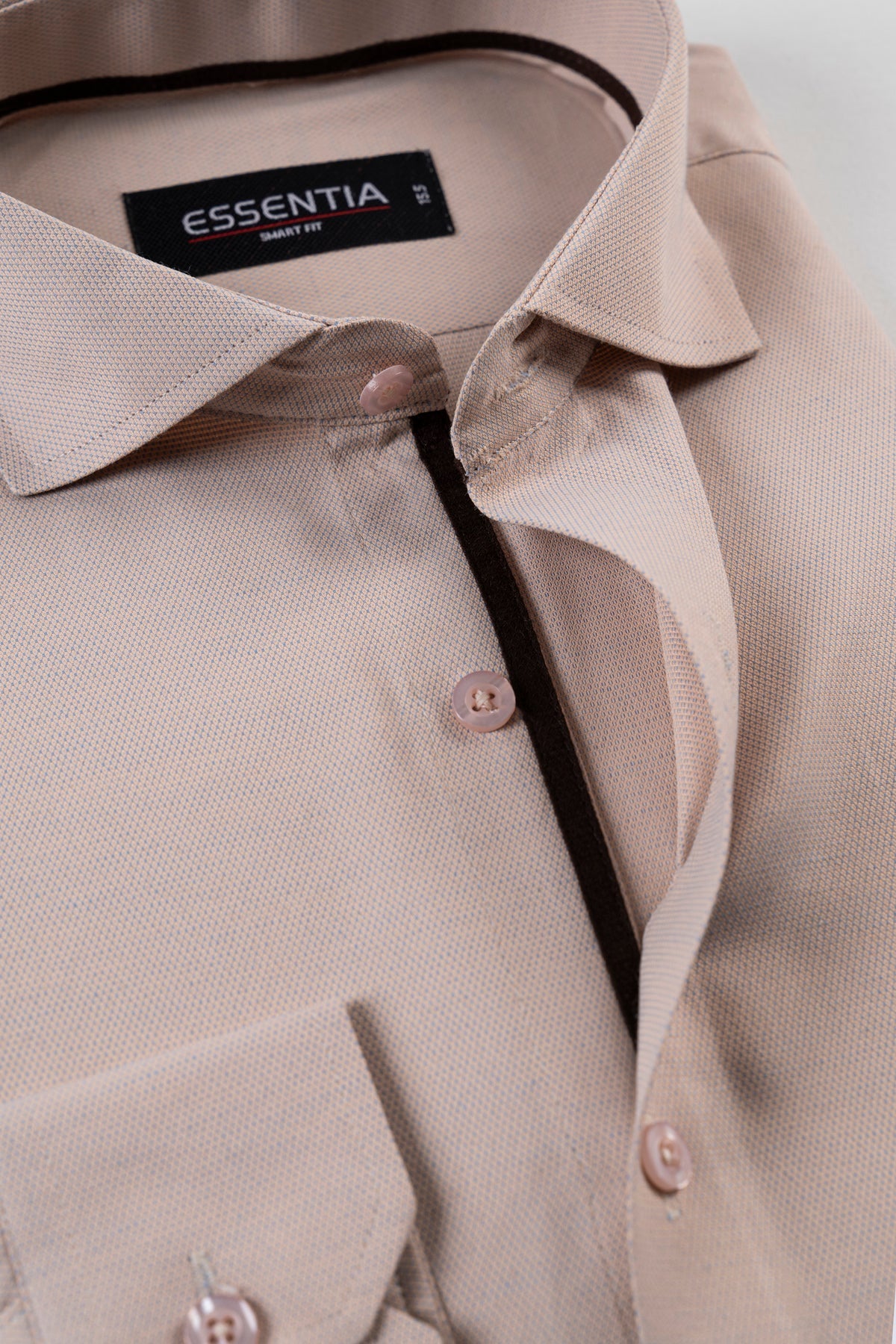 Beige Self Men&#39;s Dress Shirt