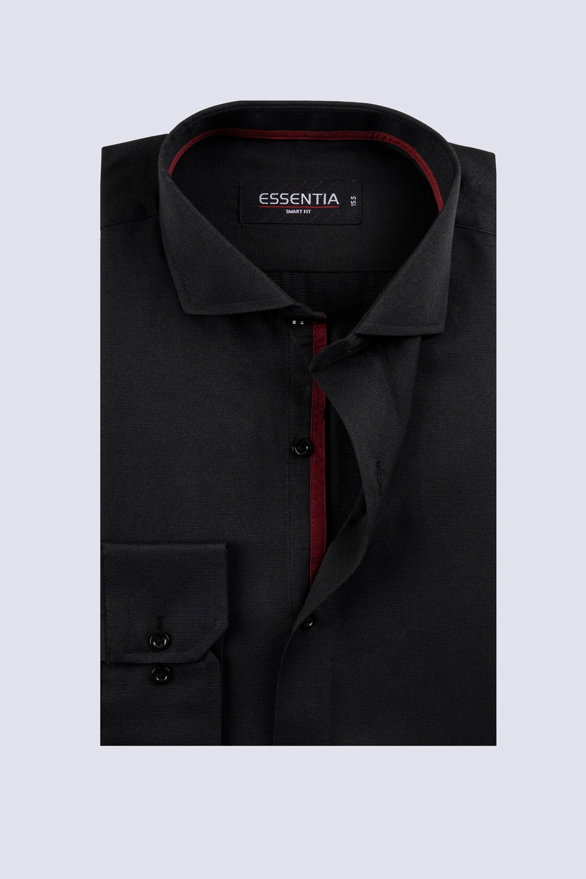 Black Textured Men&#39;s Dress Shirt