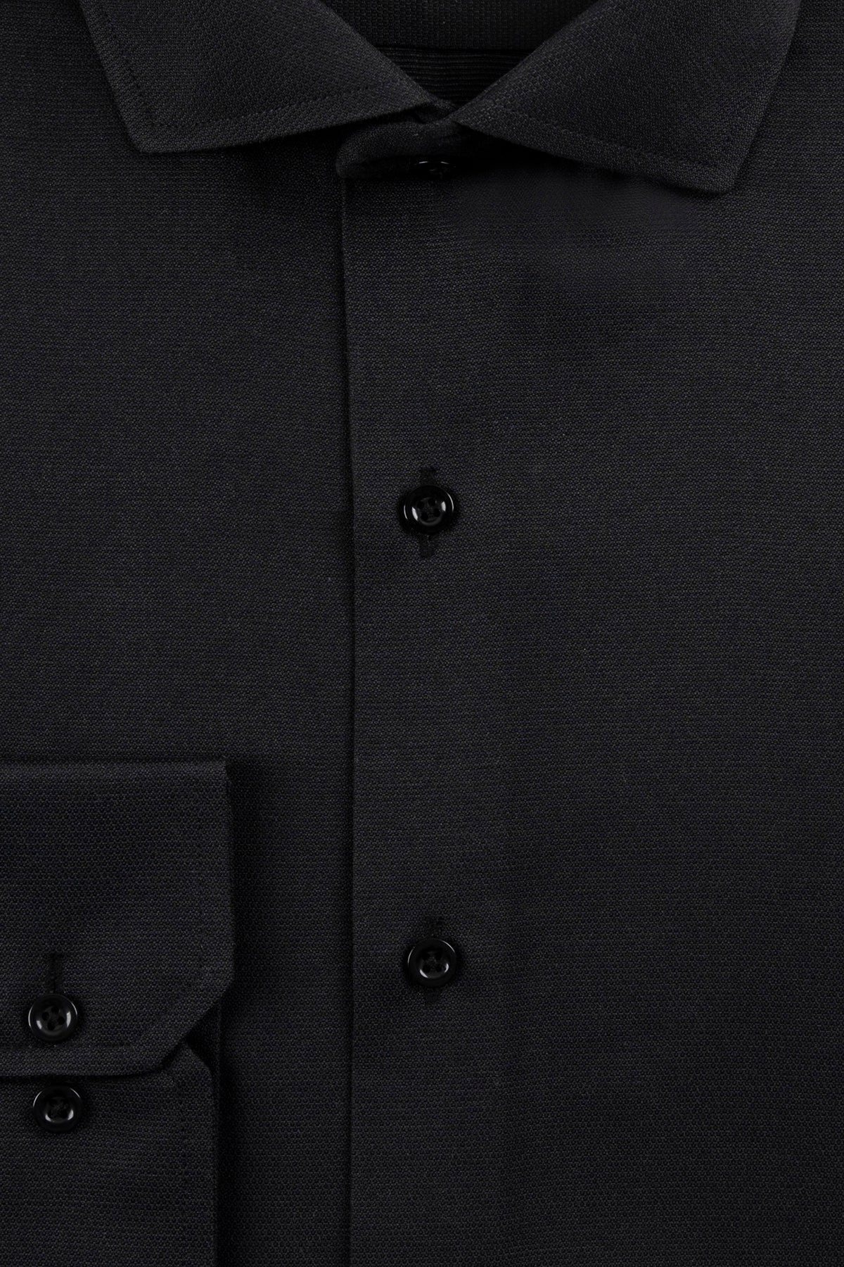 Black Textured Men&#39;s Dress Shirt