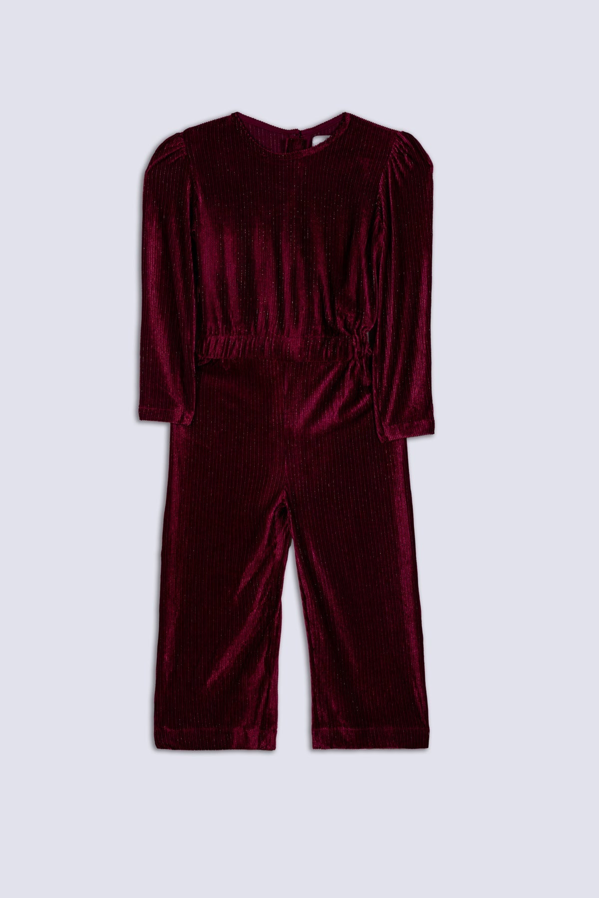 Maroon Velvet Girl&#39;s Jumpsuit