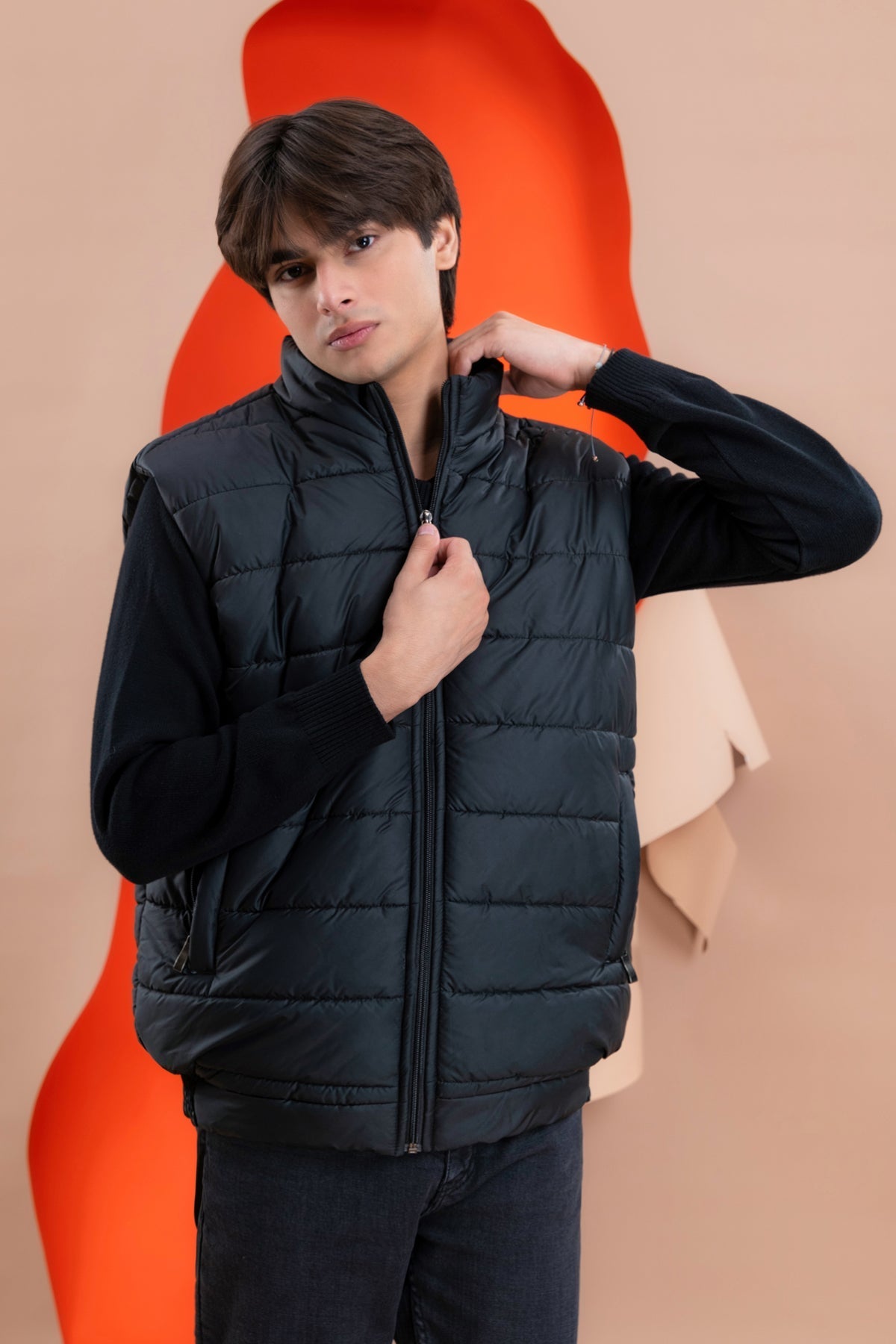 Black Men&#39;s Puffer Jacket