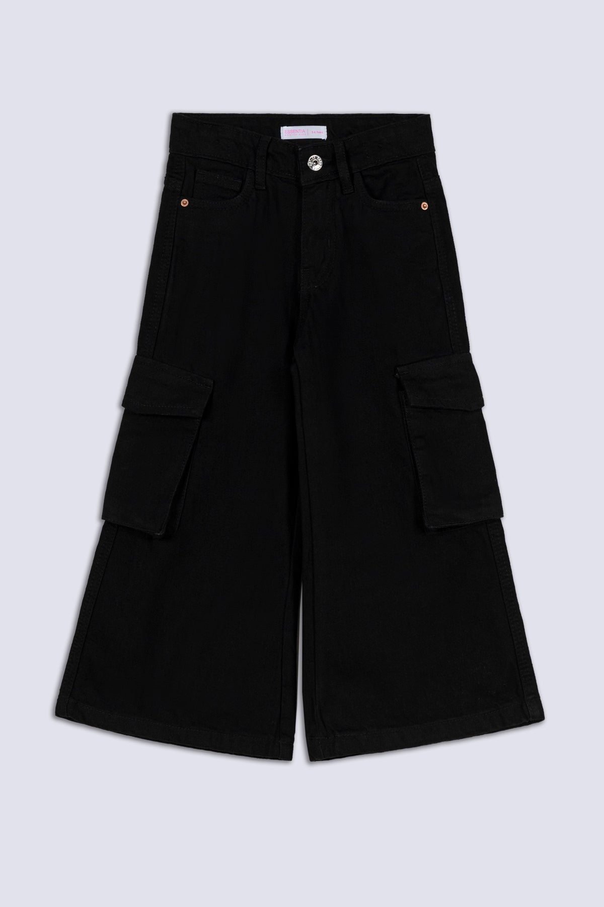 Black Wide Leg Girl&#39;s Denim Pant