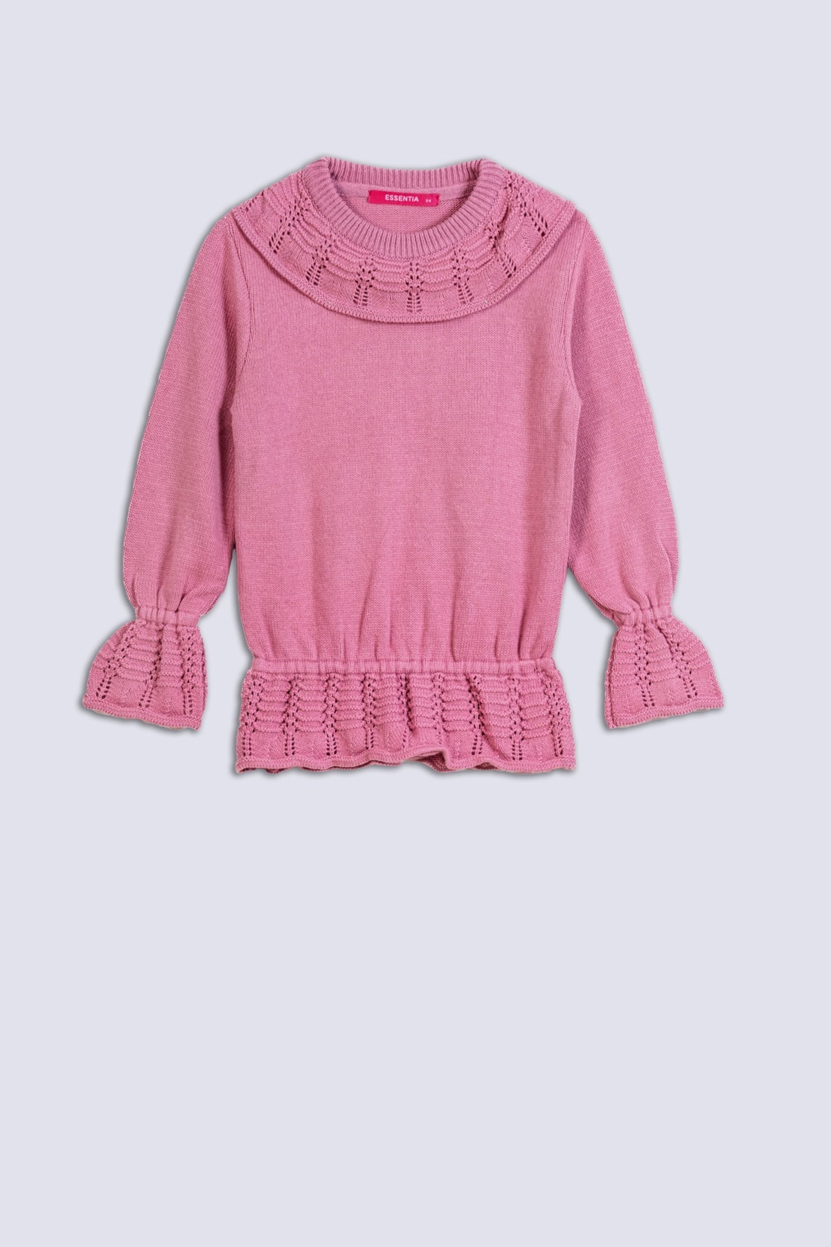 Ruffle Coller Girl&#39;s Sweater.