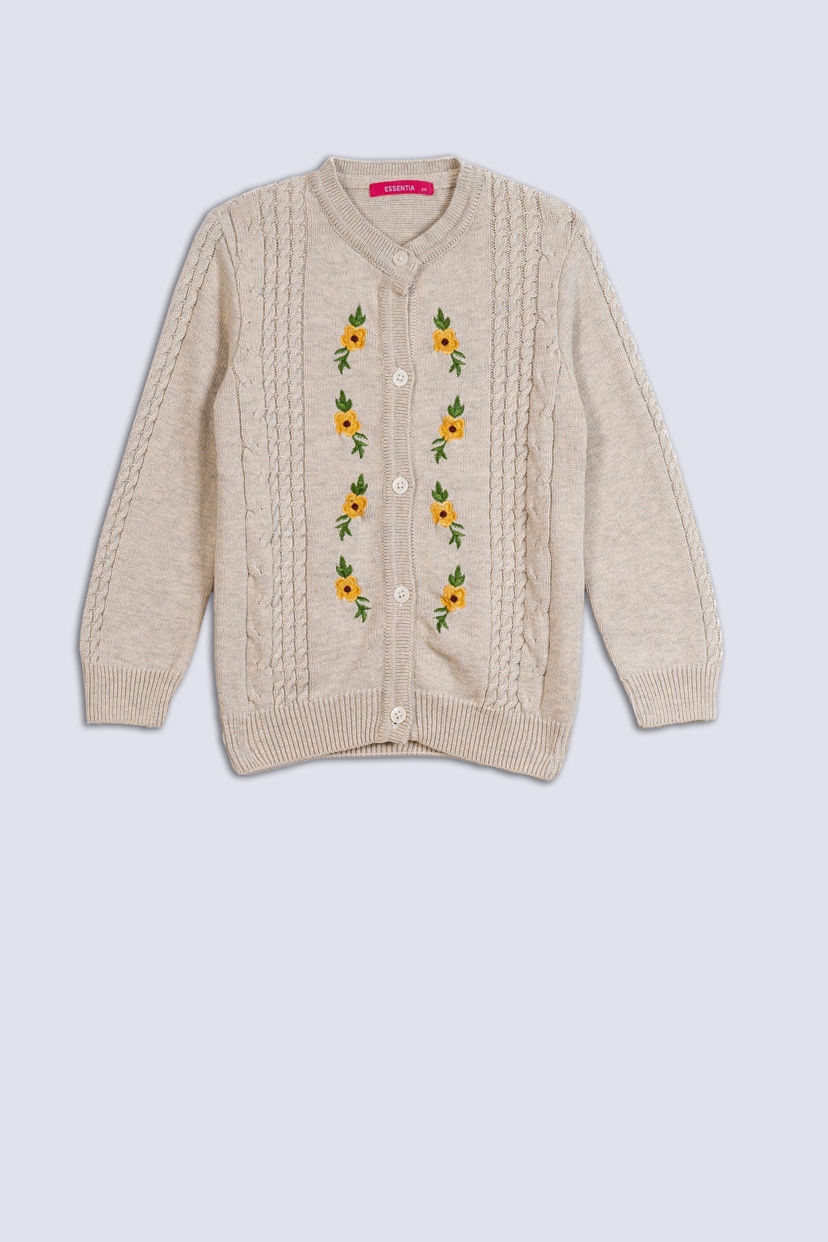 Rhombic Embroidered Girl&#39;s Sweater.