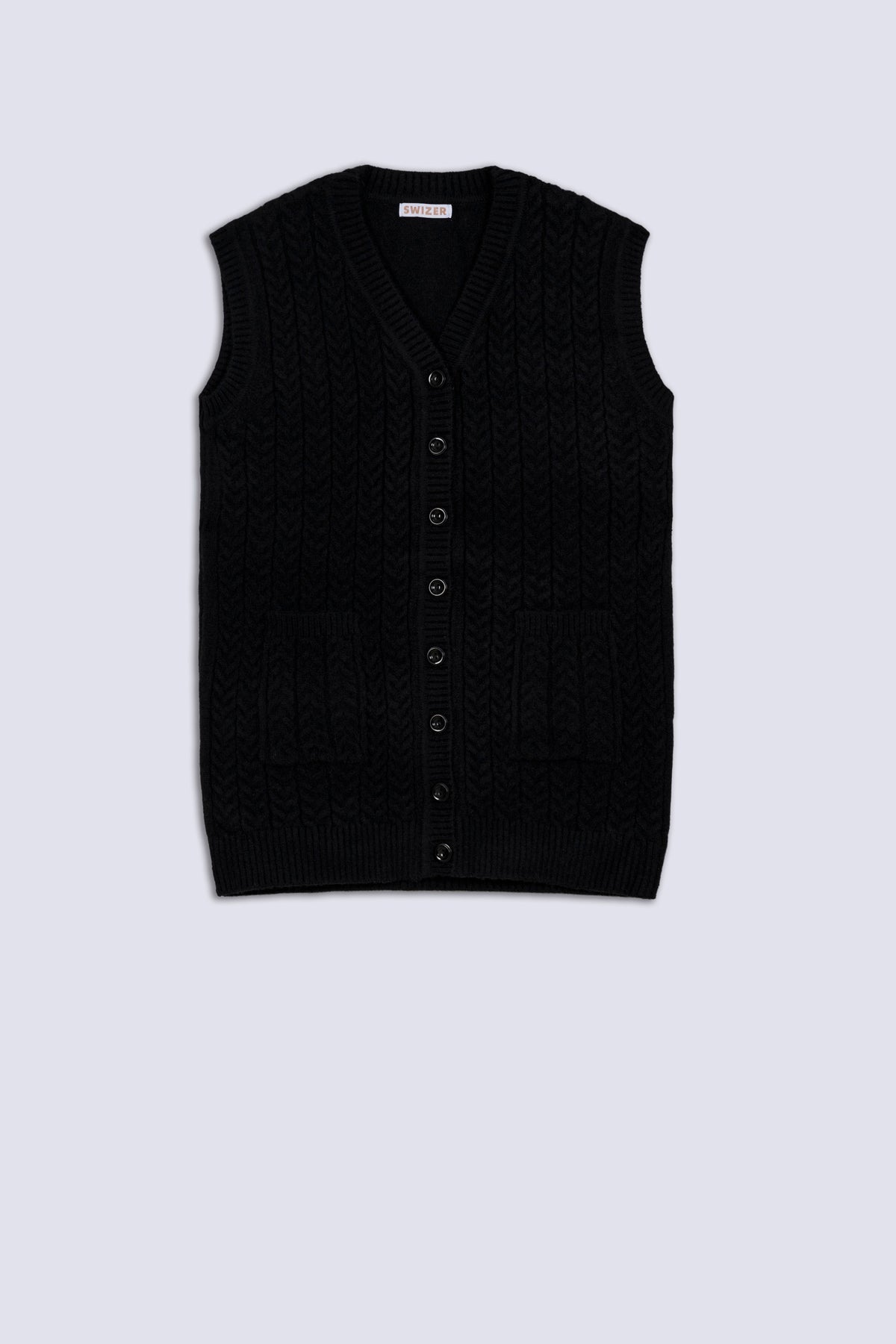 Black V-Neck Ladies Sweater