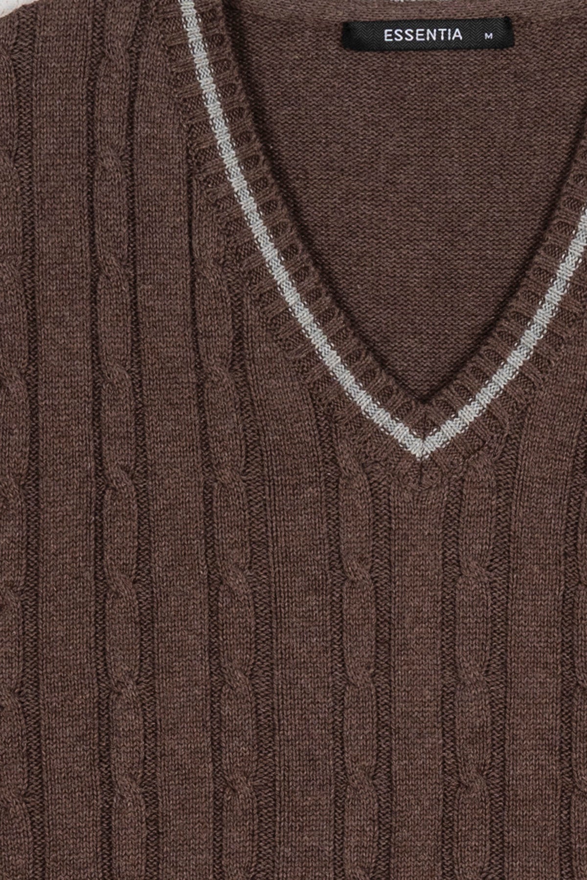 Brown V-Neck Men&#39;s Sweater