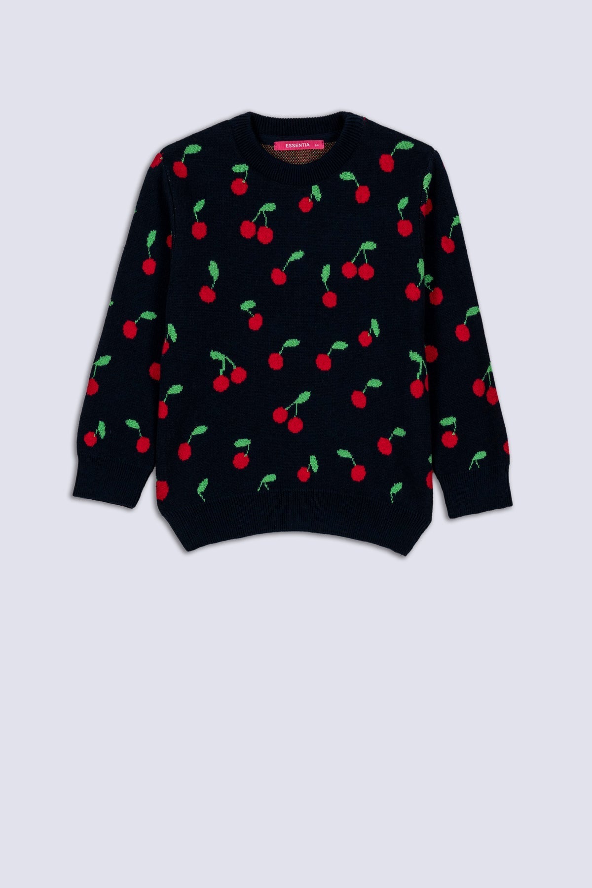 Cherry Printed Girl&#39;s Sweater