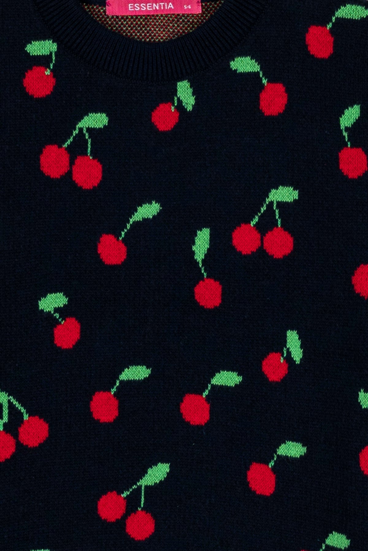 Cherry Printed Girl&#39;s Sweater