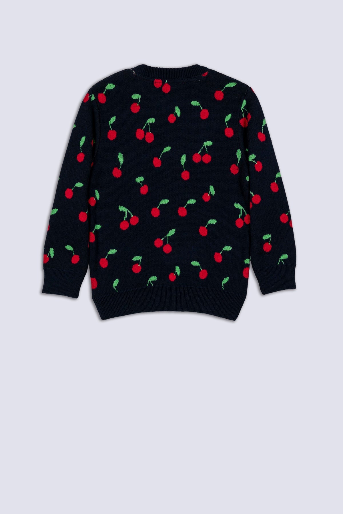 Cherry Printed Girl&#39;s Sweater