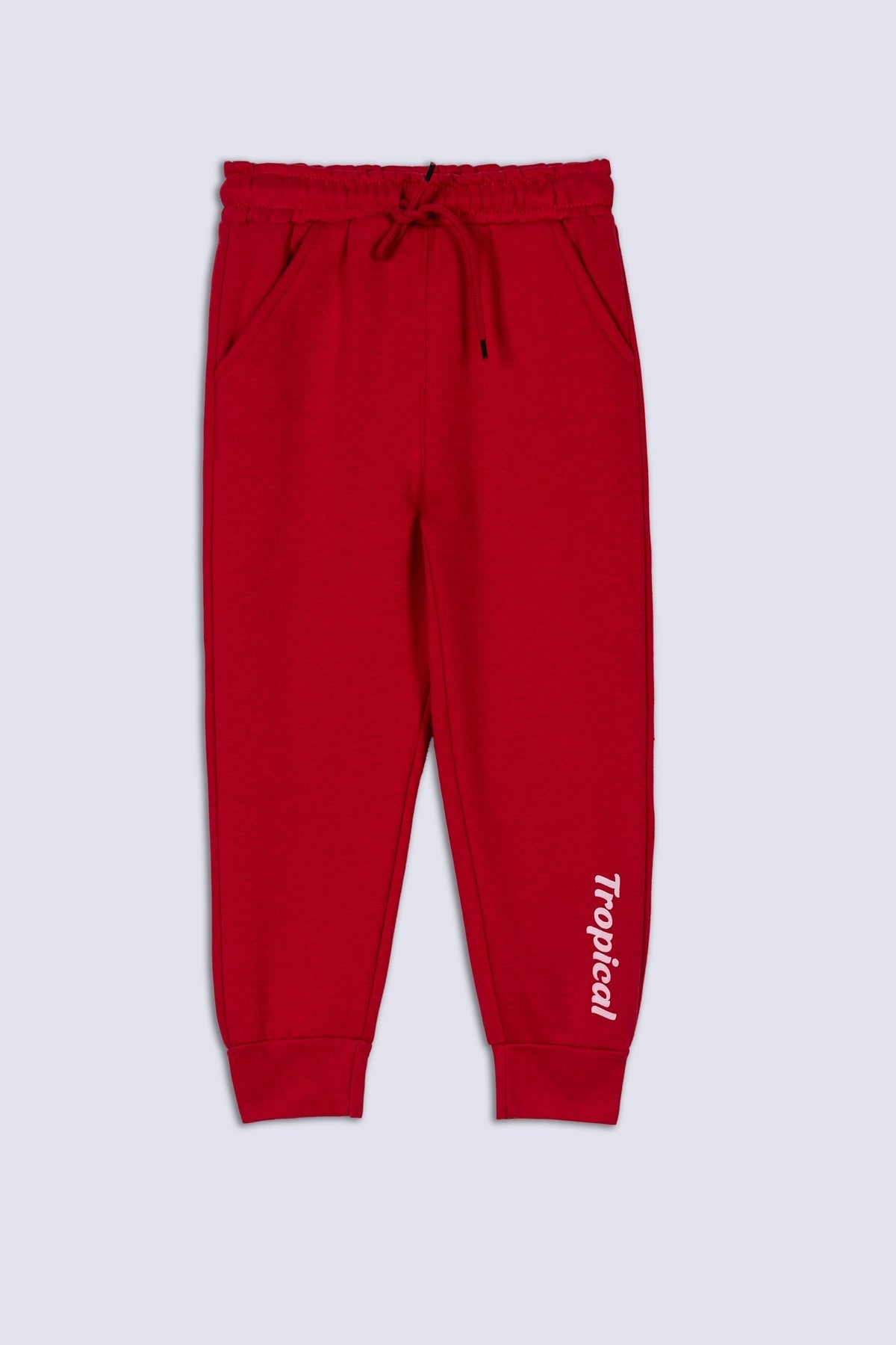 Red Tropical Girl&#39;s Fleece Trouser