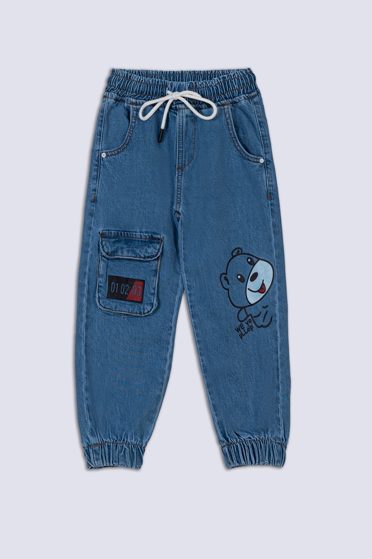 Light Blue 5 Pockets Kid&#39;s Trouser