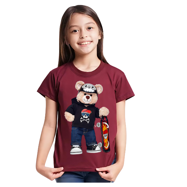 TEDDY BEAR SKATEBOARD KIDS T SHIRT