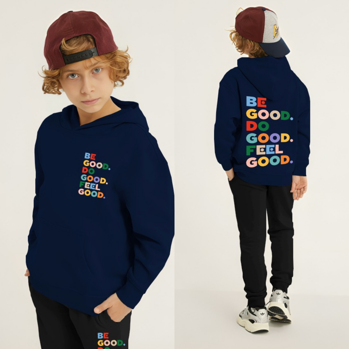 Be Good Printed Kids Hoodie Set