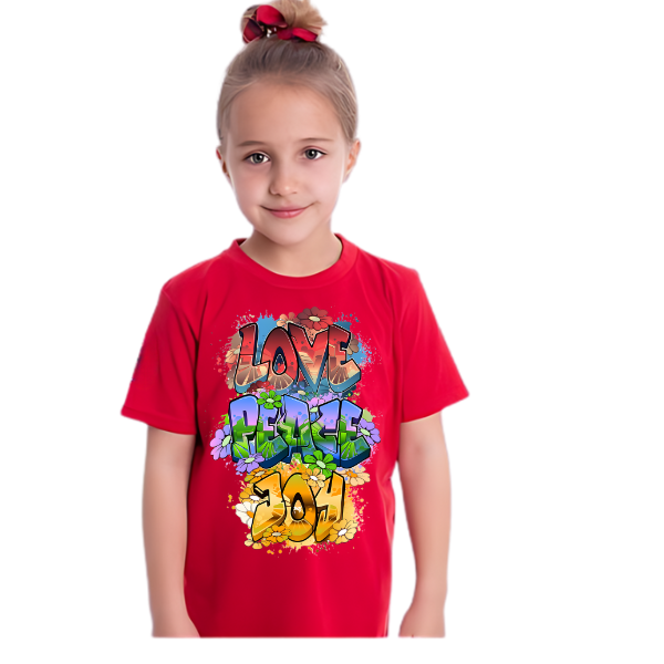 LOVE,PEACE,JOY KIDS T SHIRT