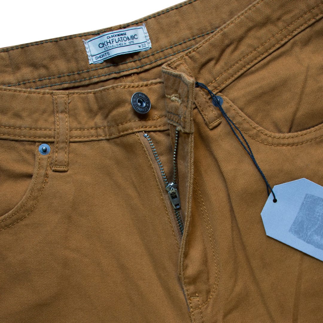 Dark Brown Normal Rise Slim Shorts