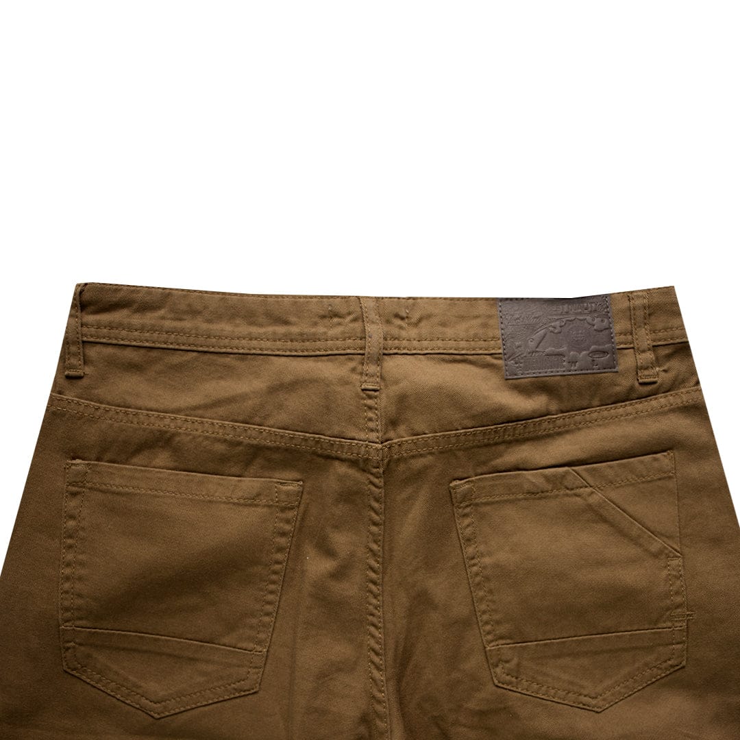 Dark Brown Normal Rise Slim Shorts