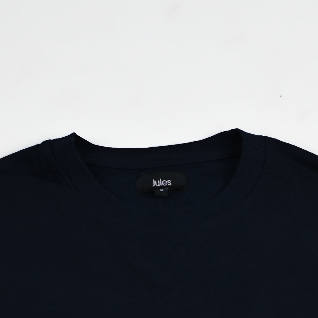 Contrast Pocket Fleece Made Navy Sweatshirt For Men