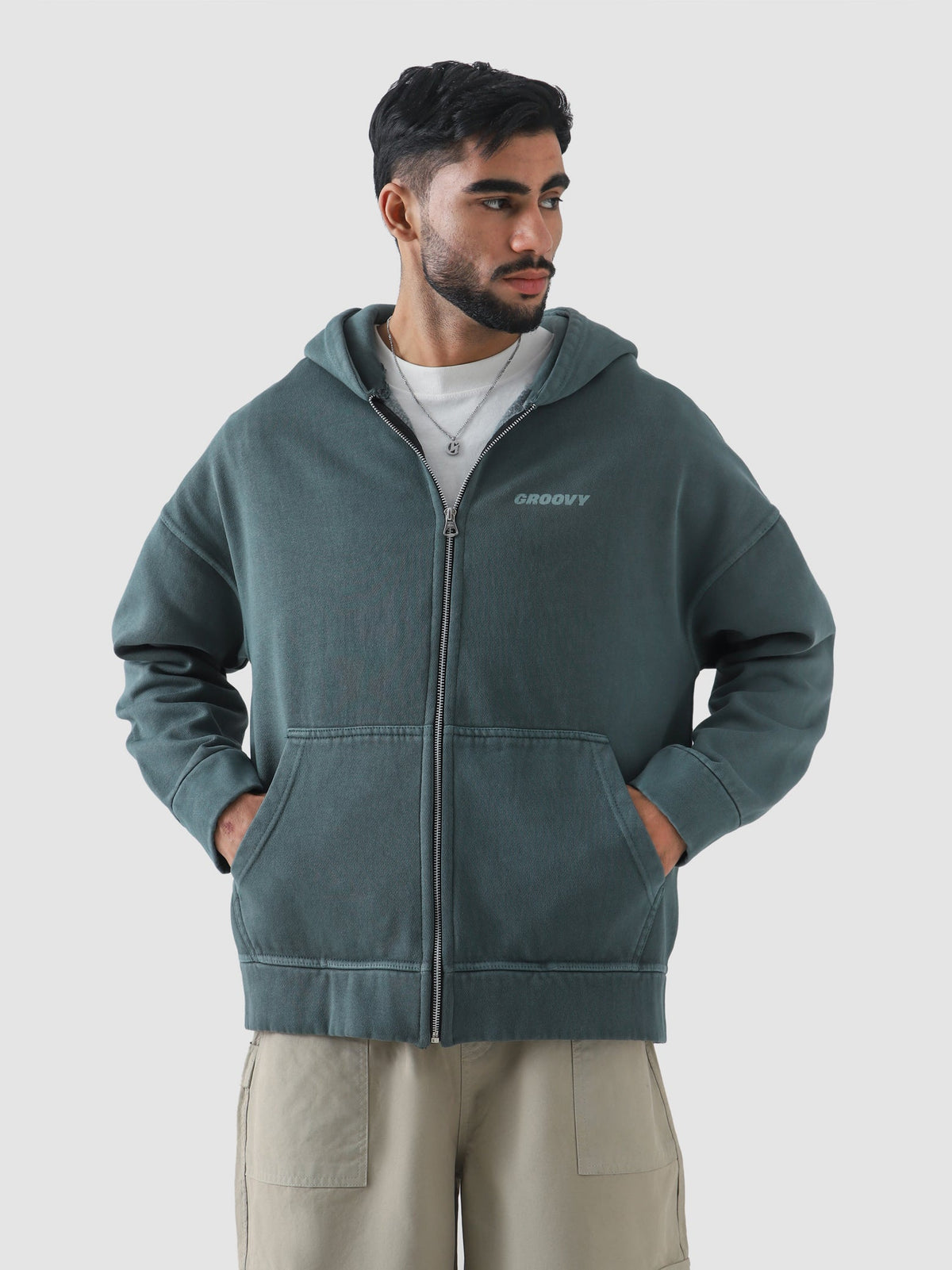 Emerald Green Washed Zipper