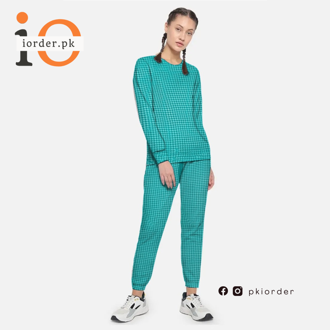 green Check Pattern Loungewear Set