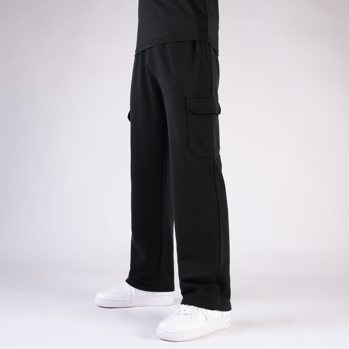 Black Wide Leg Cargo Trouser