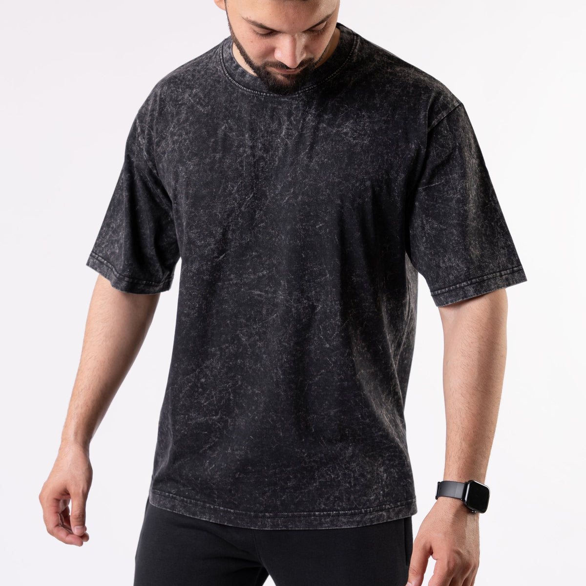 Acid Wash Black Oversize Tee