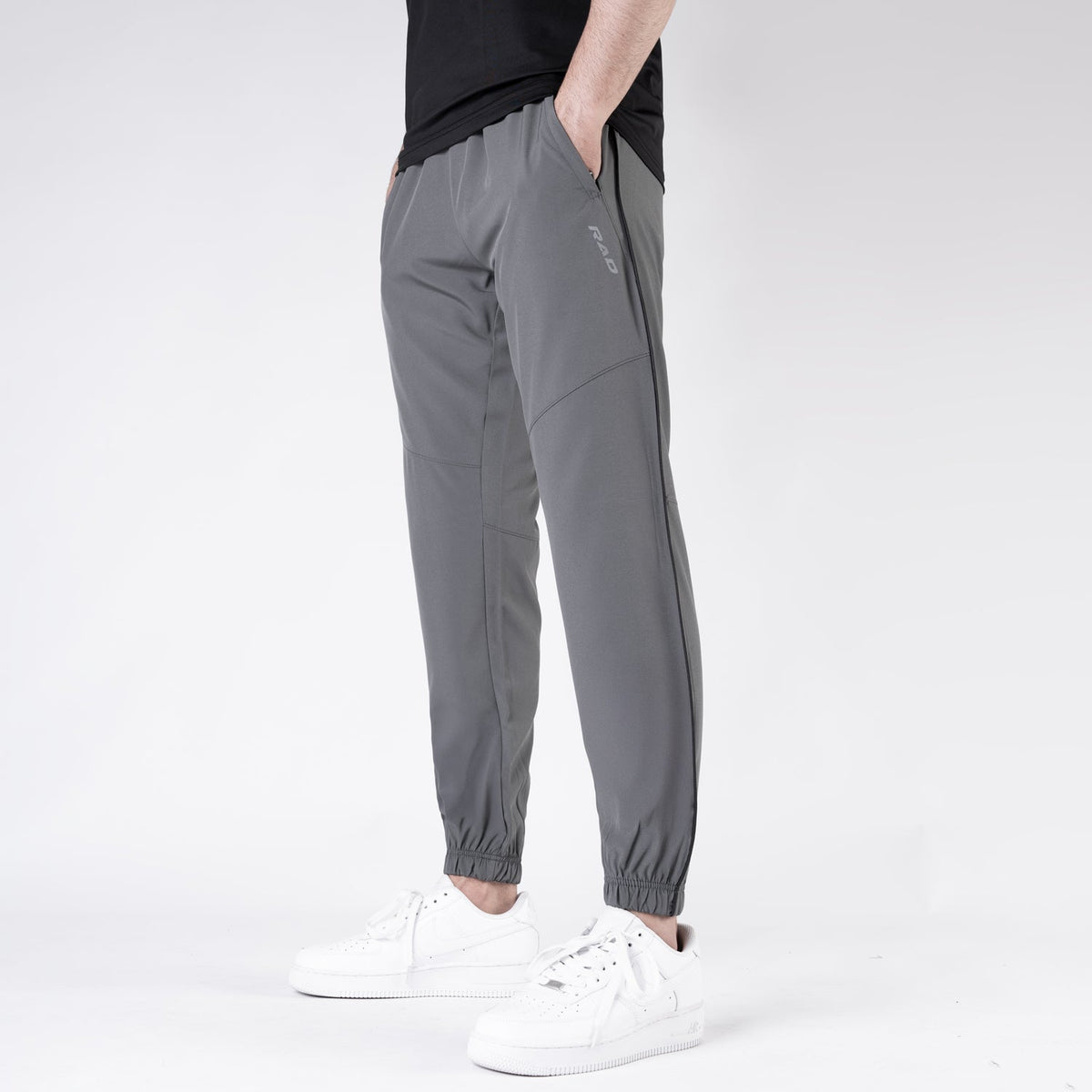 Gray with Black Piping Premium Micro Stretch Tech Pants