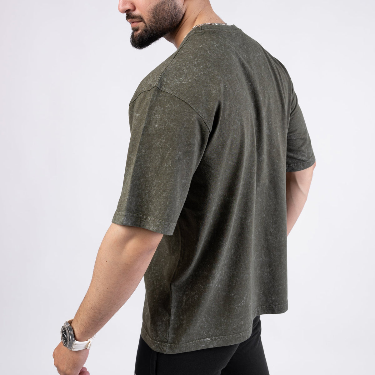 Acid Wash Olive Oversize Tee